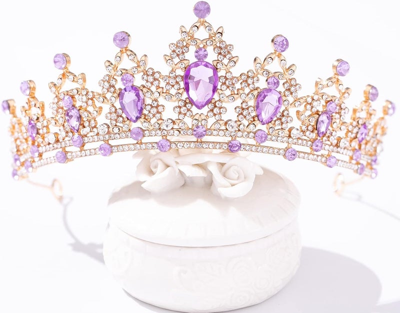 FORSEVEN Crystal Tiaras for Women, Wedding Tiaras and Crowns for Women Tiaras for Birthday Party Princess Crown Hair Accessories Bride Rhinestone Christmas Decorations Headband - Image 2
